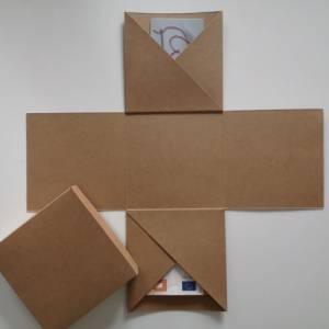 Explosionsbox zum selbst gestalten, blanko, Kraftkarton, ca. 10,2 x 10,1 x 10,2 cm DIY, selber machen Bild 2