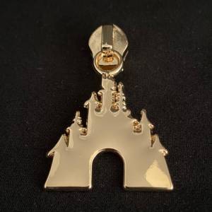 Zipper Schloss, breit, gold / Schieber für Reißverschlüsse mit Spiralraupe Bild 1
