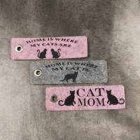 Set aus 3 Filz-Schlüsselanhängern 'Cat Mom, Katzen' - Abverkauf Bild 1