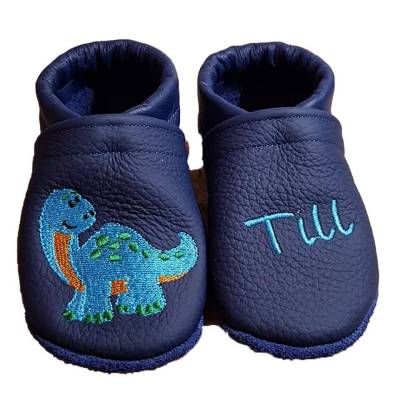 Krabbelschuhe Lauflernschuhe Schuhe Baby Kinder Dino Leder Handmad personalisiert
