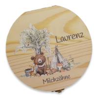 Milchzahndose personalisiert "Waldtiere"/ Milchzahnbox aus Holz Bild 1