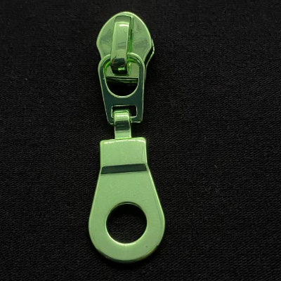 Zipper Circle-Intense Colors, breit, grün / Schieber für Reißverschlüsse mit Spiralraupe