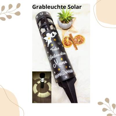 Grabbleuchte, Grabkerze, weihnachtlich, Solar