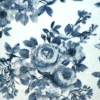 ♕ Wellnessfleece kuschelig mit Rosen weinrot und blau Plüsch Fleece 50 x 150 cm ♕ Bild 7