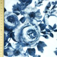 ♕ Wellnessfleece kuschelig mit Rosen weinrot und blau Plüsch Fleece 50 x 150 cm ♕ Bild 8