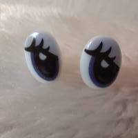 1 Paar Augen Sicherheitsaugen Kuscheltieraugen Lustige Augen 12 x 17 mm schwarz-weiß-lila Bild 1