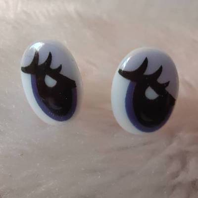 1 Paar Augen Sicherheitsaugen Kuscheltieraugen Lustige Augen 12 x 17 mm schwarz-weiß-lila