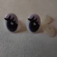 1 Paar Augen Sicherheitsaugen Kuscheltieraugen Lustige Augen 12 x 17 mm schwarz-weiß-lila Bild 2