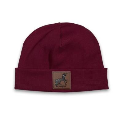 Hipster Beanie Mütze Rippenstrick cranberry - alle Größen - mit oder ohne Wunschlabel