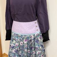 Faltenrock lila-blau, Trachtenrock, weitschwingender Taillenrock, traditioneller, knielanger Damenrock Bild 10