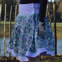 Faltenrock lila-blau, Trachtenrock, weitschwingender Taillenrock, traditioneller, knielanger Damenrock Bild 8