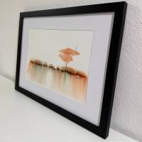 Abstraktes handgemaltes Bild - Savanne - mit hochwertigen Aquarellfarben auf hochwertigen Aquarellpapier Bild 2