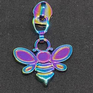 Zipper Biene, breit, regenbogen / Schieber für Reißverschlüsse mit Spiralraupe Bild 1