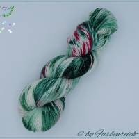 Sockenwolle, handgefärbte Wolle - "Merry merry Christmas" - 4-fädig - mit Glitzer - Unikat !! Bild 1