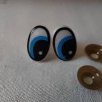 1 Paar Augen Sicherheitsaugen Kuscheltieraugen Lustige Augen 14 x 22 mm schwarz-weiß-blau Bild 3