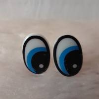 1 Paar Augen Sicherheitsaugen Kuscheltieraugen Lustige Augen 14 x 22 mm schwarz-weiß-blau Bild 4