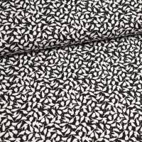 Stoff Viskose Jersey mit Vögel Design schwarz weiß Kleiderstoff Kinderstoff Bild 2