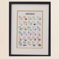 Lerntafel Alphabet für Kinder | ABC-Poster | Bildungswerkzeug im Kinderzimmer | Lerntafel für kreatives Lernen | Lernpos Bild 1