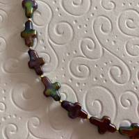 Perlenkette schwarzbraun,  Zuchtperlen in Sonderform: Kreuz, Geschenk für Frauen, Handarbeit aus Bayern Bild 6