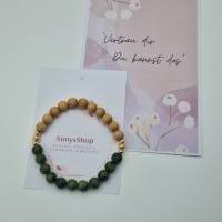 Grüner Jade Diffusor Armband, Aromatherapie Armband mit einer Affirmationskarte Bild 6