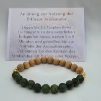 Grüner Jade Diffusor Armband, Aromatherapie Armband mit einer Affirmationskarte Bild 9