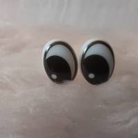 1 Paar Augen Sicherheitsaugen Kuscheltieraugen Lustige Augen 11 x 15 mm schwarz-weiß Bild 1