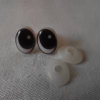 1 Paar Augen Sicherheitsaugen Kuscheltieraugen Lustige Augen 11 x 15 mm schwarz-weiß Bild 2