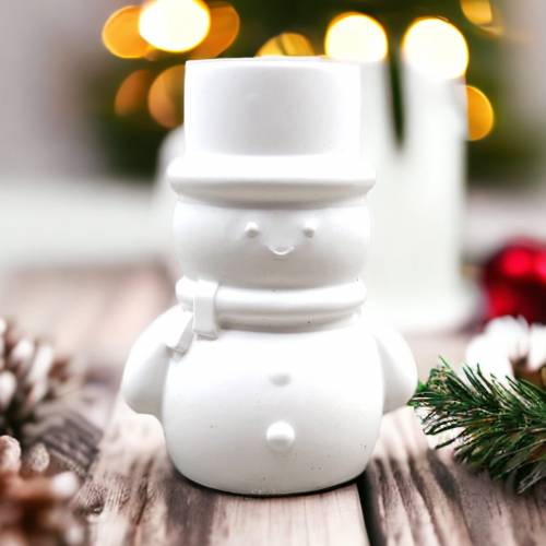Schneemann Stabkerzenhalter Silikonform Kerzenhalter Gießform, Kerzenständer Raysinform, Betonform, Weihnachten Advent