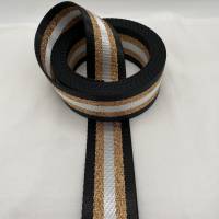 Gurtband White&Copper Stripes, schwarz, 38 mm Bild 3