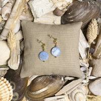 Ohrstecker „Glitter“ Blau - Ohrringe aus Edelstahl mit blauen Scheiben aus Perlmutt Bild 1