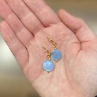 Ohrstecker „Glitter“ Blau - Ohrringe aus Edelstahl mit blauen Scheiben aus Perlmutt Bild 3