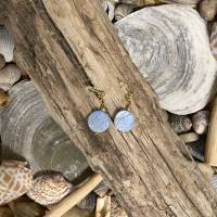 Ohrstecker „Glitter“ Blau - Ohrringe aus Edelstahl mit blauen Scheiben aus Perlmutt Bild 4