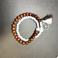 Wickelarmband, Twinarmband, doppeltes elastisches, handgefertigtes Armband mit modischen Details Bild 2