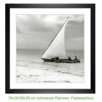 Segelboot an der Küste von Tansania Afrika analoge schwarz weiß Fotografie, gerahmter KUNSTDRUCK Meer Nautik, maritim Bild 5