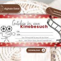 Gutschein Kino | Kinogutschein digital | Geschenkgutschein Vorlage | personalisierter Gutschein zum Drucken Bild 6
