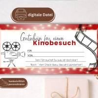 Gutschein Kino | Kinogutschein digital | Geschenkgutschein Vorlage | personalisierter Gutschein zum Drucken Bild 8