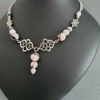 Keltischer Halskette mit Zebra Jaspis Perlen & Keltischen Knoten/  Keltische Thread Kette/  Perlenkette Bild 4