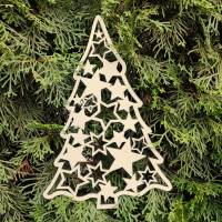 Weihnachtsbaum mit Sternmuster aus Holz Bild 7