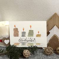 Schöne Weihnachtskarte mit 4 Adventskerzen aus Papier Bild 1