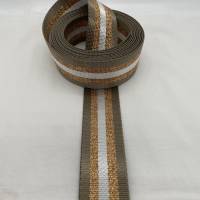 Gurtband White&Copper Stripes, schlammbraun, 38 mm Bild 3