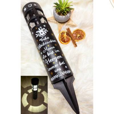 Grabbleuchte, Grabkerze, weihnachtlich, Solar