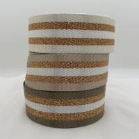 Gurtband White&Copper Stripes, milchkaffee, 38 mm Bild 4