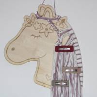 Türschild Pferd. Namensschild personalisiert.  Wanddeko.  Kinderzimmer Dekoration. Haarspangen halter. Bild 2