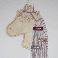 Türschild Pferd. Namensschild personalisiert.  Wanddeko.  Kinderzimmer Dekoration. Haarspangen halter. Bild 3