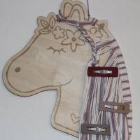 Türschild Pferd. Namensschild personalisiert.  Wanddeko.  Kinderzimmer Dekoration. Haarspangen halter. Bild 4