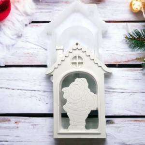 Weihnachtliches Haus mit Weihnachtsmann Ornament Silikon Gießform, Dekoanhänger, Raysin, Gips, Epoxidharz Silikonform Bild 3