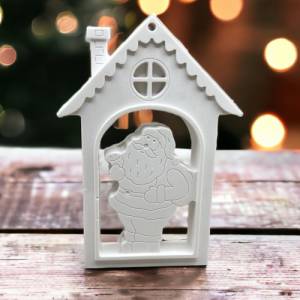 Weihnachtliches Haus mit Weihnachtsmann Ornament Silikon Gießform, Dekoanhänger, Raysin, Gips, Epoxidharz Silikonform Bild 4
