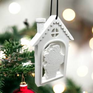 Weihnachtliches Haus mit Weihnachtsmann Ornament Silikon Gießform, Dekoanhänger, Raysin, Gips, Epoxidharz Silikonform Bild 8