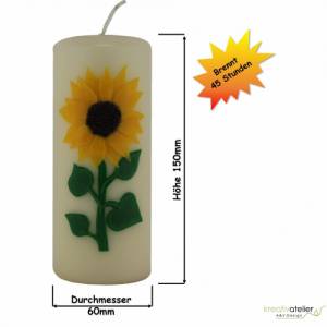 herbstliche Künstlerkerze Sonnenblume - die manuelle, kunsthandwerkliche Fertigung Bild 3