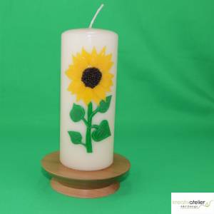 herbstliche Künstlerkerze Sonnenblume - die manuelle, kunsthandwerkliche Fertigung Bild 4